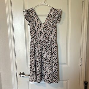 Floral Ruffle Sleeve Dress